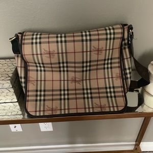 Burberry diaper bag.